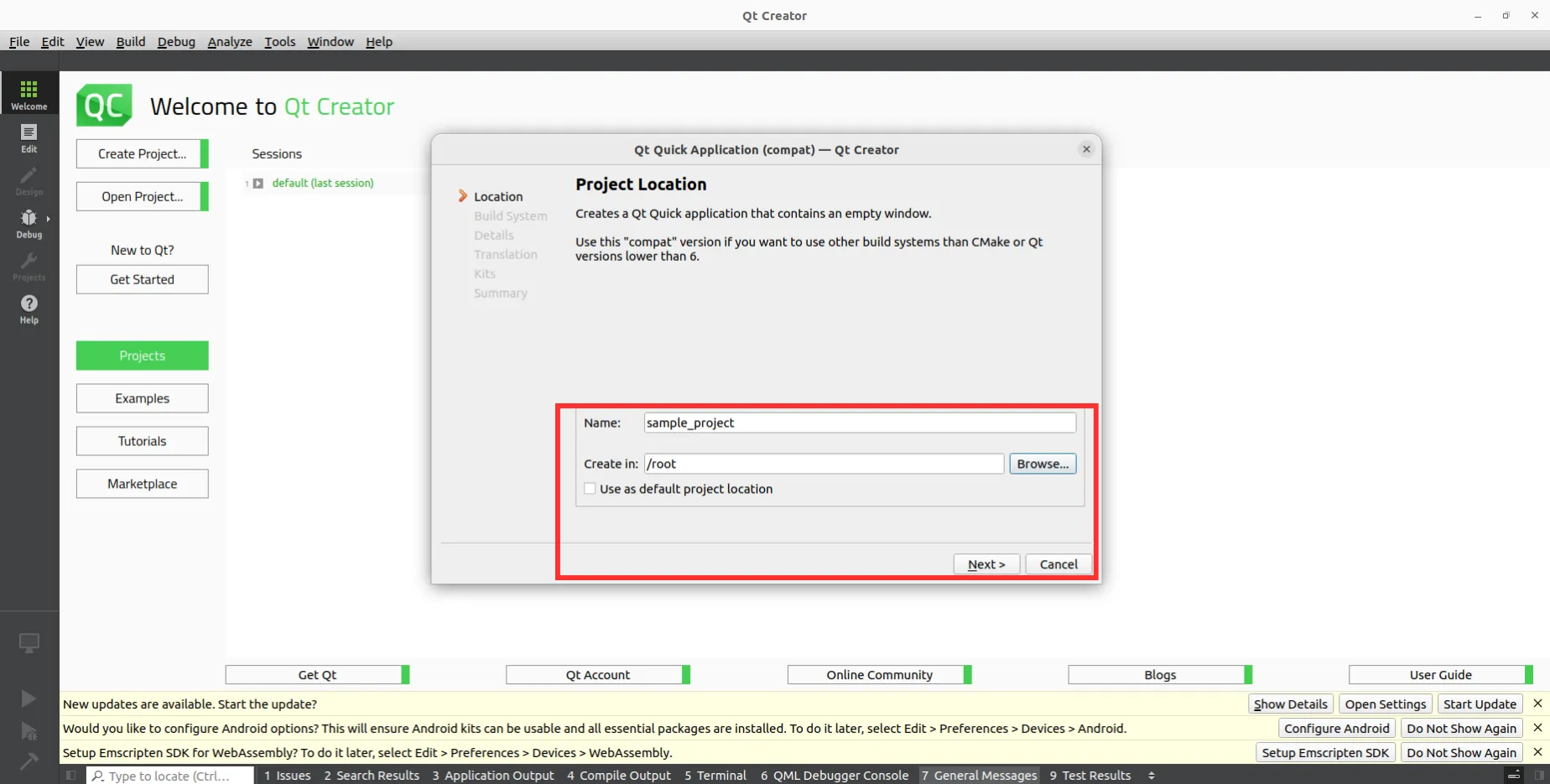 Creating Project Step 3